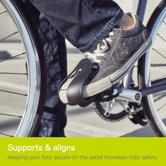 Delta Cycle toe clips on a mountain bike during rugged ride