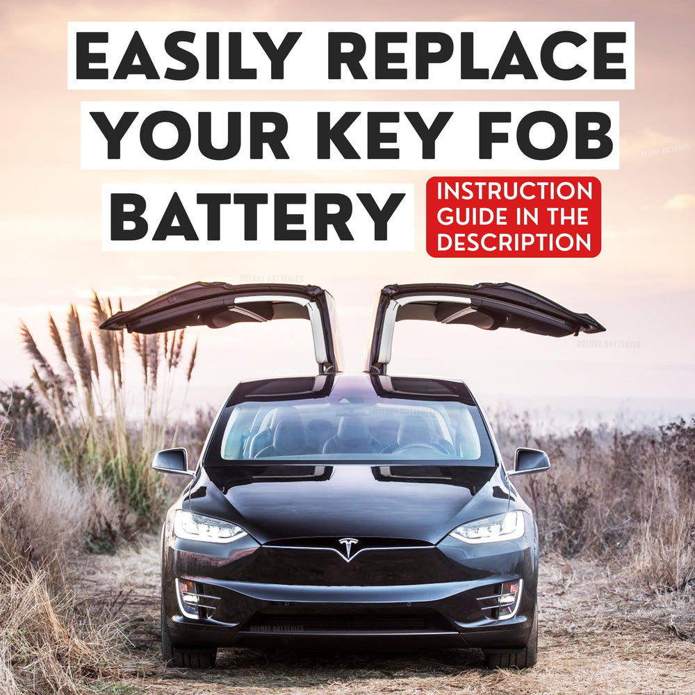 Key fob back cover open showing new battery insertion for Tesla Model X