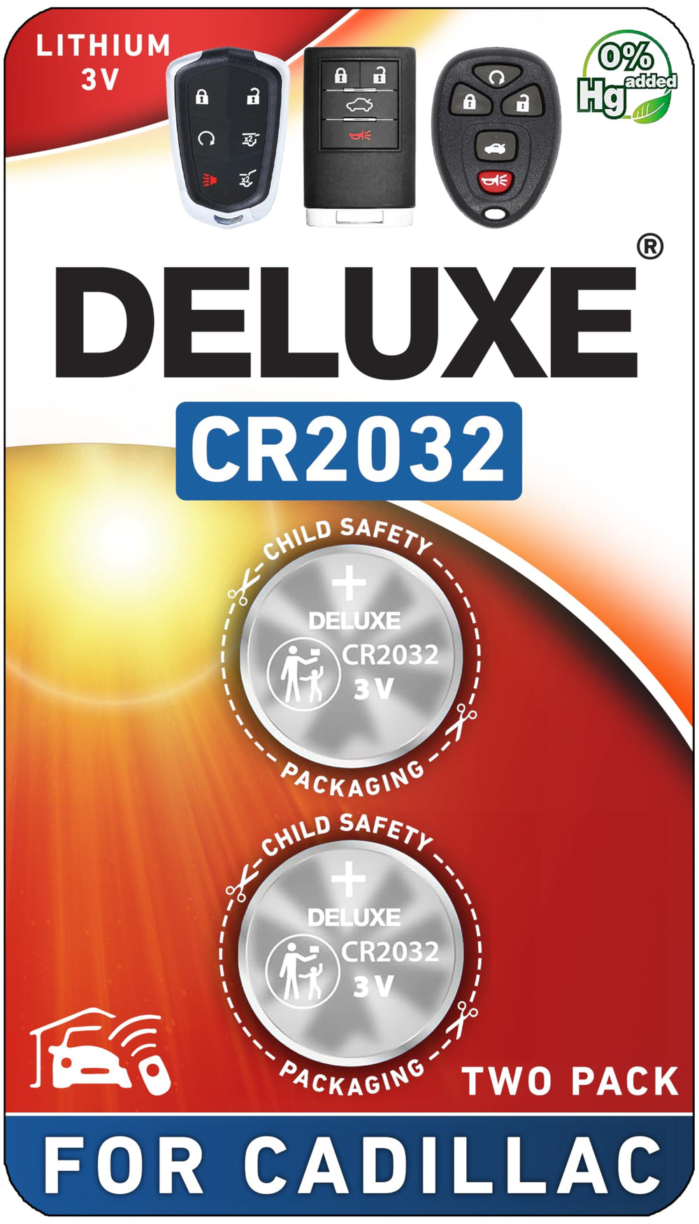 Deluxe Batteries key fob pack-2 for Cadillac keeps your fobs powered and ready.
