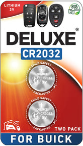 Deluxe Batteries keyfob battery pack 2 for Buick remotes, quick DIY replacement.