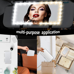 Compact design sits above the sun visor for discreet styling during travels.