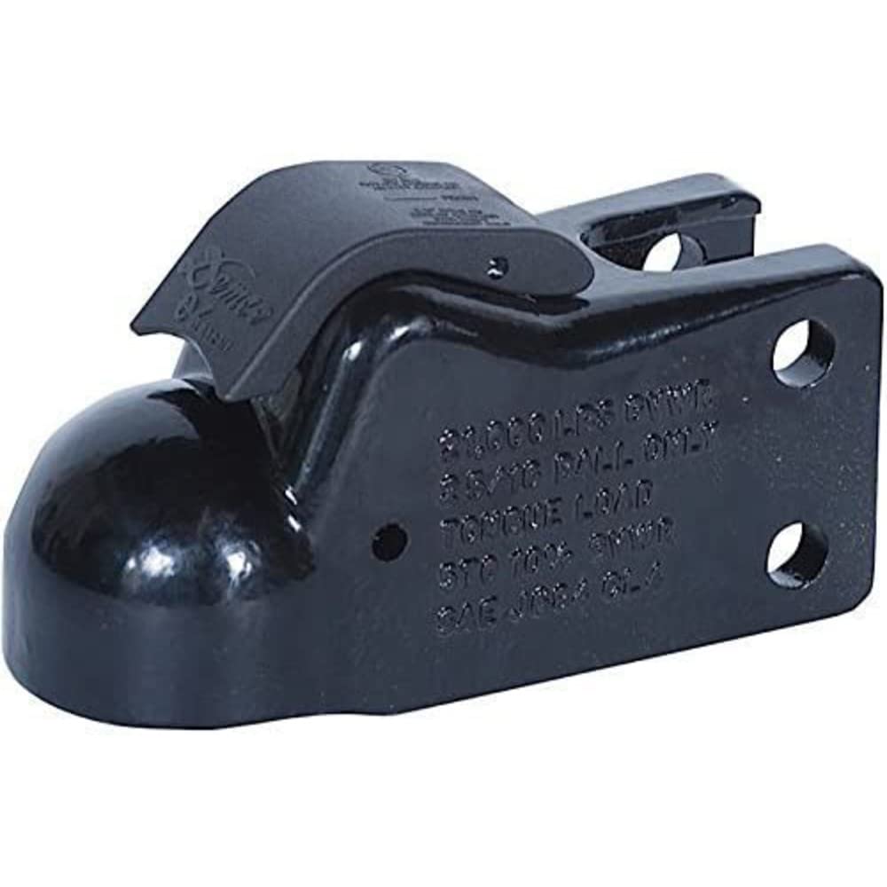 Demco EZ Latch trailer coupler with 2-5/16-inch ball for quick, secure hitching