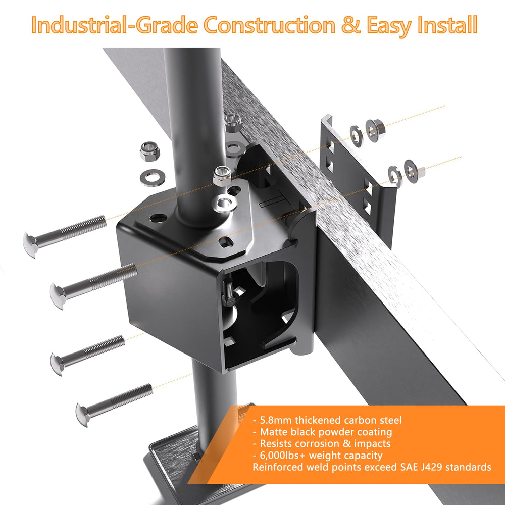 Demimy installation hardware shown for a bolt-on setup