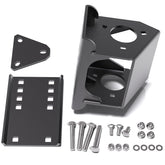 Demimy relocation bracket installed on trailer tongue jack for versatile mounting