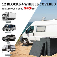Demreal leveling blocks anti-slip surface enhances tire grip on uneven terrain.