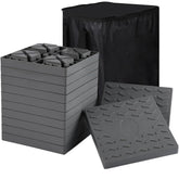 Demreal RV leveling blocks with interlocking design for modular campsite stability.