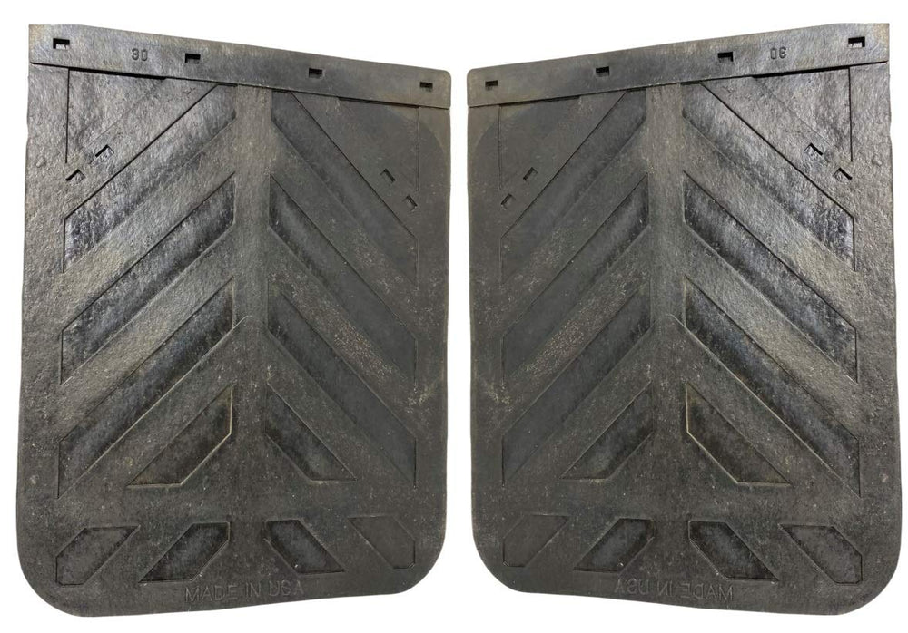 DENCO black chevron mud flaps 24x30; durable heavy-duty rubber for trucks