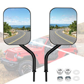DenForste mirrors-off side mirror closeup with convex lens for expanded rear visibility.