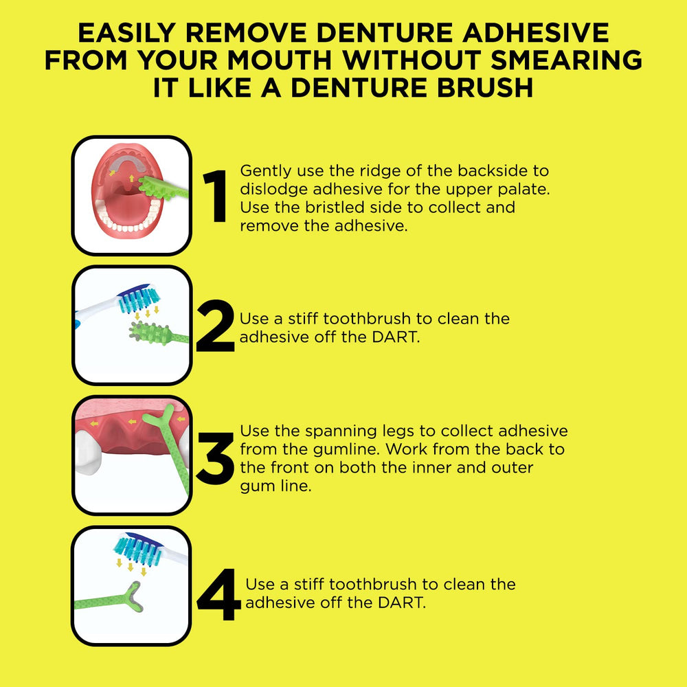 Denture Dart V2 textured grip handle for steady use