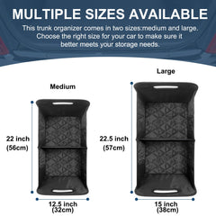 Deosk car trunk organizer inside 6 pockets highlights organized compartments for easy access.