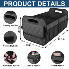 Deosk large trunk organizer suitable for SUVs and trucks with quick-access pockets