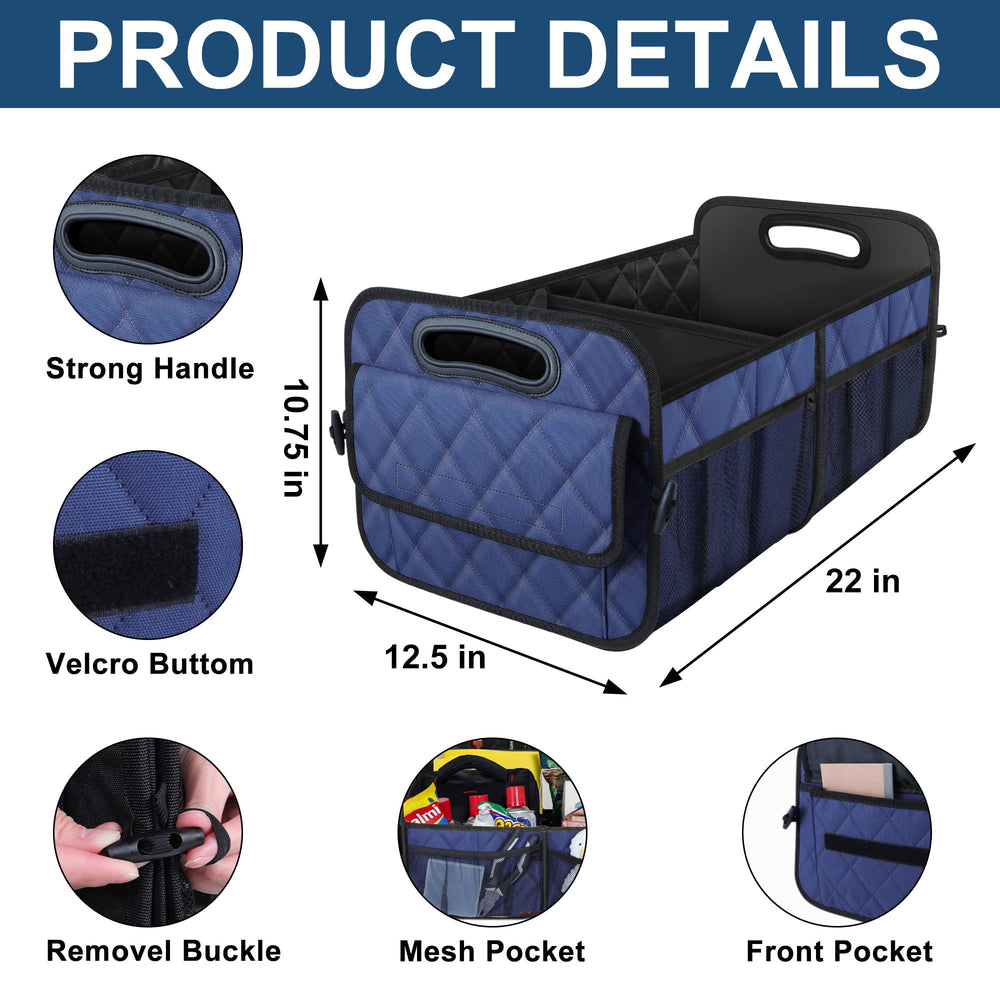 Deosk trunk organizer durable stitching demonstrates long-lasting construction in busy car use