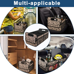 Deosk leopard print finish adds style to home and car organization.