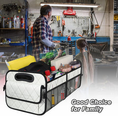 Deosk organizer handles provide sturdy grip for transporting items.