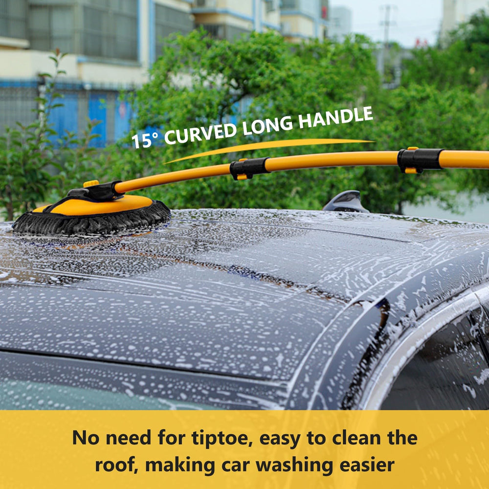 DEPOTA car wash brush with 90° rotating head for flexible angles.