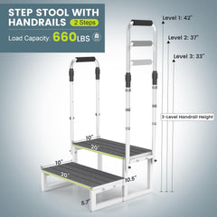 DEPSUNNY 2-step stool wide platform improves balance on uneven surfaces.