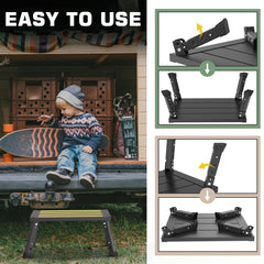 DEPSUNNY wide, deep platform provides balanced footing on the step.