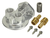 Derale oil filter mount with ports up for easy filter access and maintenance