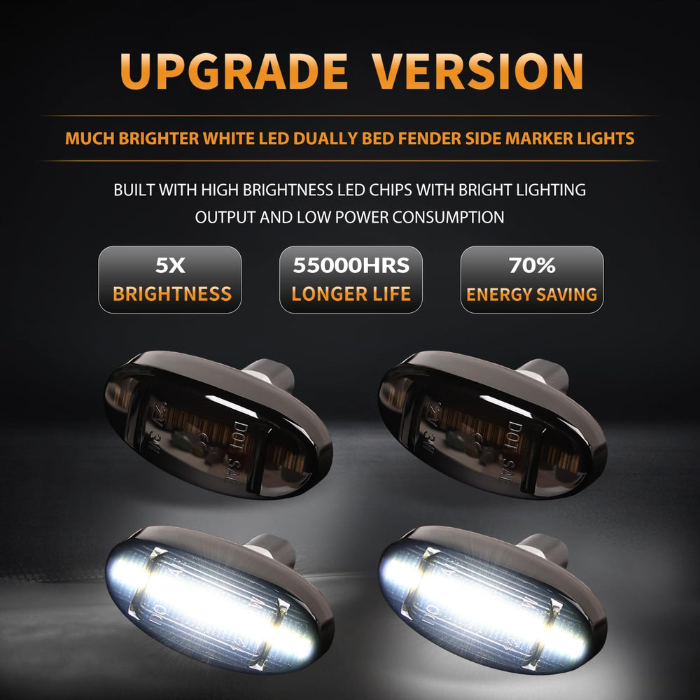 DERMOKA LED dually marker light rear view with smoked lens improves signaling for following drivers.