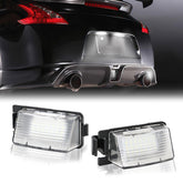DERMOKA LED license plate light 2-pack front view showcases quick plug-and-play install.