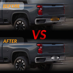 DERMOKA license plate light for Canyon rear enhances night visibility.