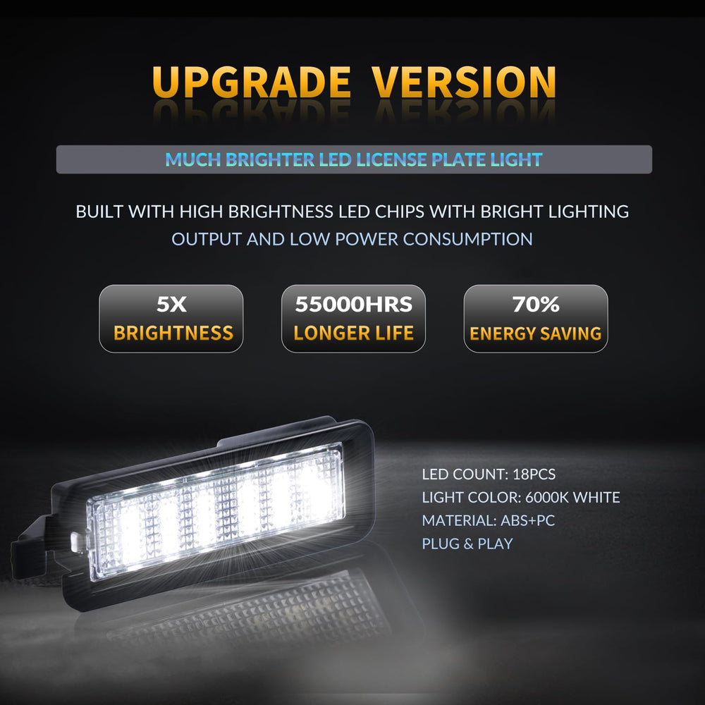 DERMOKA LED license plate light for Challenger delivers a bright 6000K white beam.