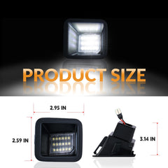DERMOKA two-pack license plate lights with socket and warranty coverage
