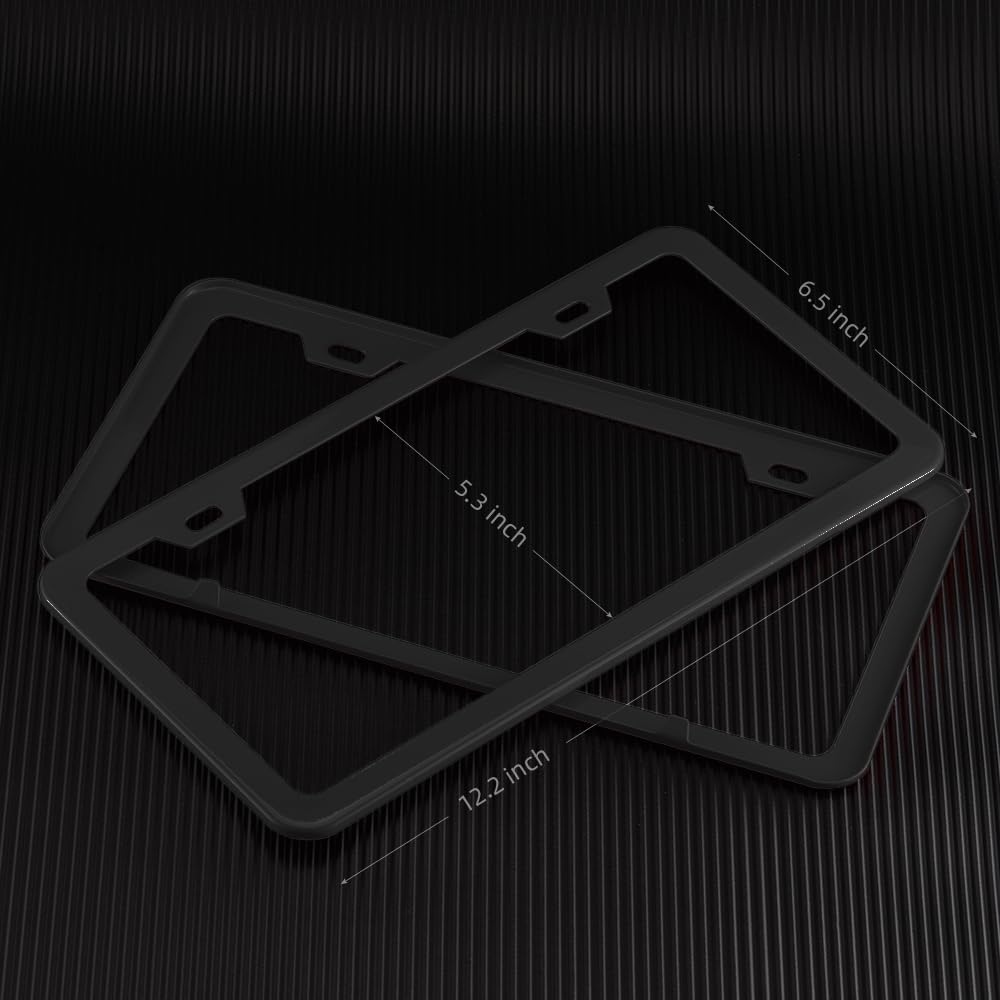 Gift-ready Deselen license frame two-pack in a sturdy box.