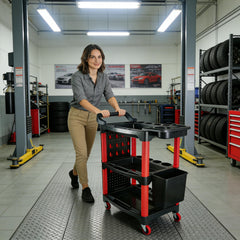 DESEQPT cart with two lockable casters for stable positioning
