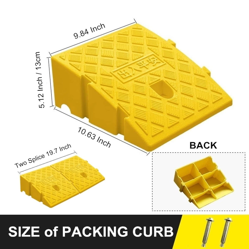 Deshitong 2Pack curb ramp heavy-duty plastic withstands vehicles.