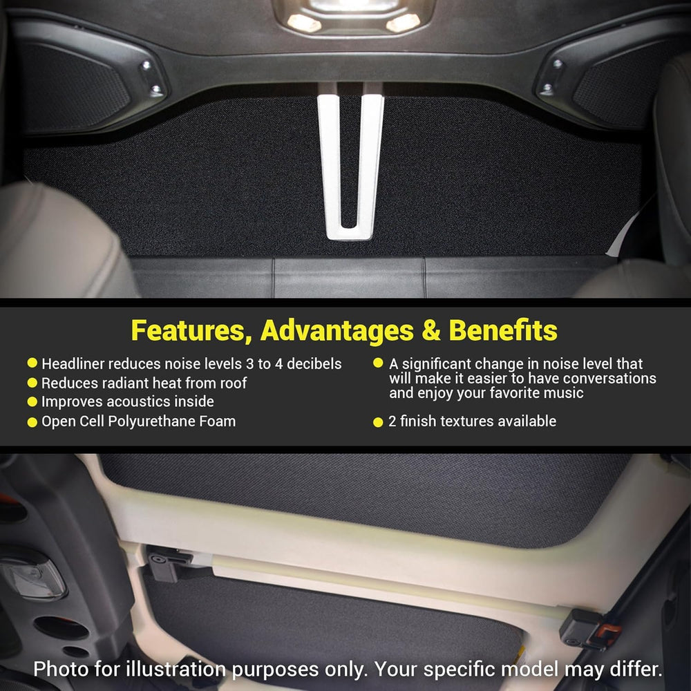 Design Engineering premium textured headliner finish protecting interior aesthetics.