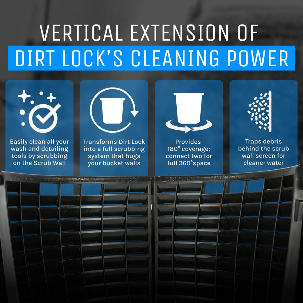 Detail Guardz Dirt Lock Scrub Wall 360-degree extension enabling full wraparound coverage.