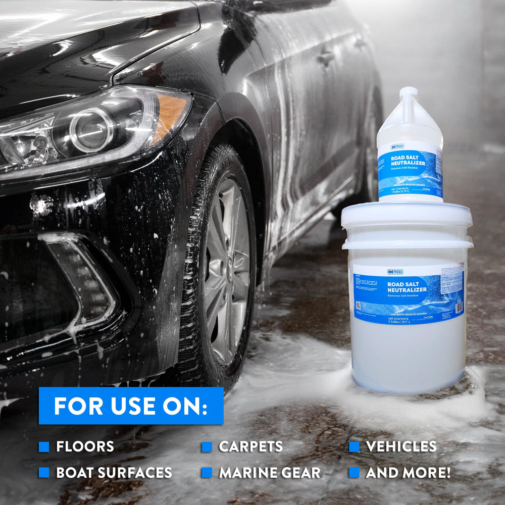 Detco Road Salt Neutralizer concentrate mix ready for large-scale cleaning applications.