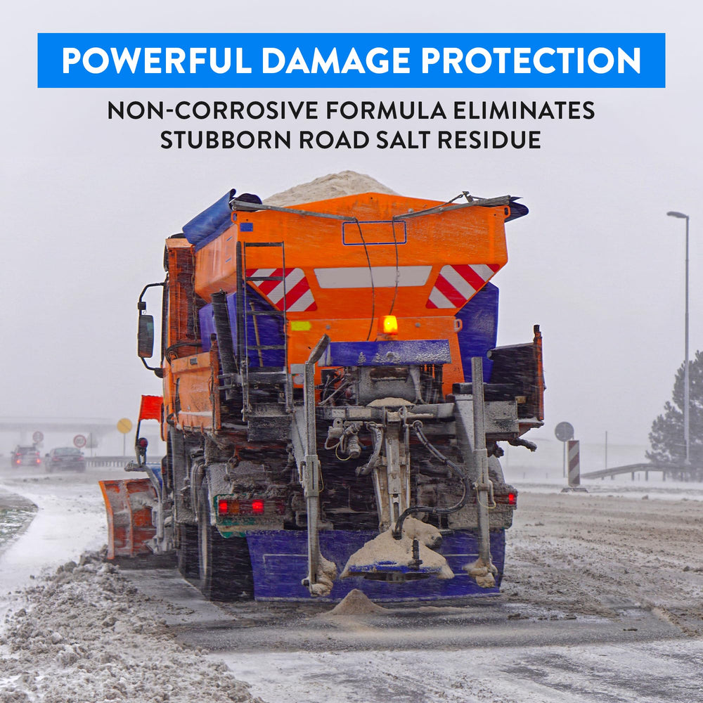 Detco Road Salt Neutralizer being poured to illustrate fast-acting cleaning for floors.
