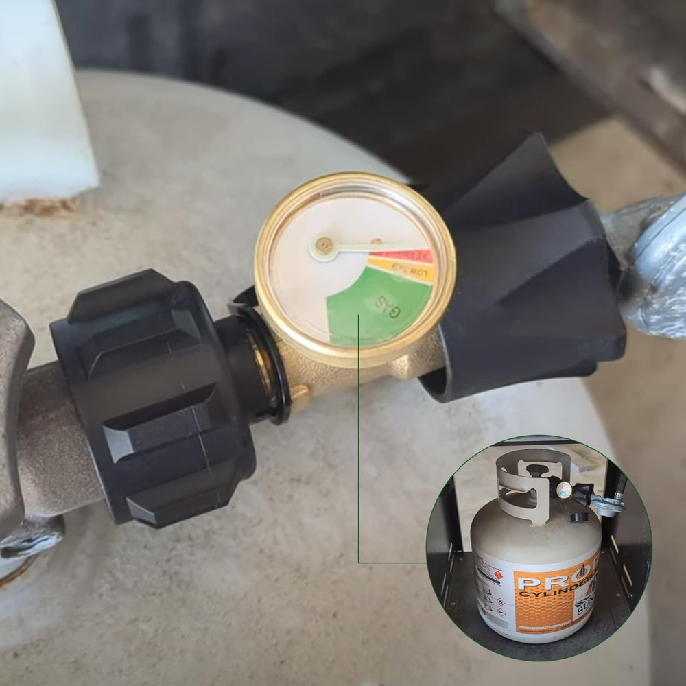 Detoypapa gauge works with regulators, hoses, and adapters