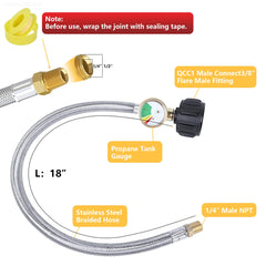 Deuovht stainless steel braided hose assembled for dependable propane flow