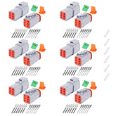 Deutusacc Deutsch DT Grey 6-pin connectors pack front view for versatile wiring projects.