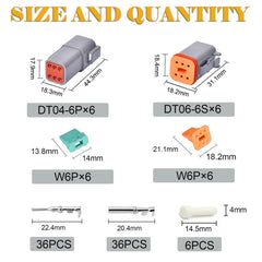 Deutusacc Deutsch DT Grey 6-pin connectors pack side view highlighting durable nylon housing.