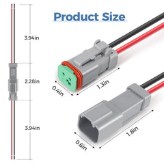 Deutusacc DT 2-pin grey male-female connectors for secure waterproof joins.