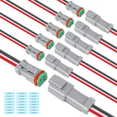 Deutusacc DT 2-pin grey wiring harness set designed for reliable automotive connections.
