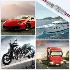 Deutusacc DT compatible with LED work lights for cars, boats, and motorcycles.