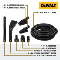 DEWALT soft bristle brush protecting dashboards and upholstery.