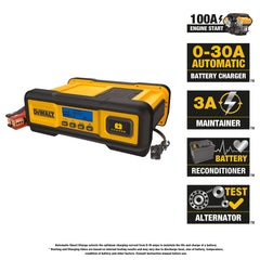DeWalt DXAEC100 LCD display clearly shows charging status.