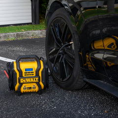 DEWALT DXAEPS14 120 psi compressor inflating tires with auto stop