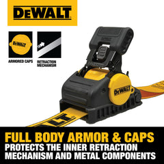 DEWALT DXBC9002 coated double J-hooks resist corrosion and protect cargo surfaces.