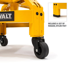 DEWALT height-adjustable stool from 22.5 to 26.75 inches for comfort.