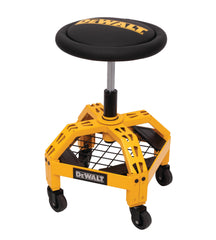 DEWALT heavy-duty stool with 360-degree swivel for versatile workshop seating.