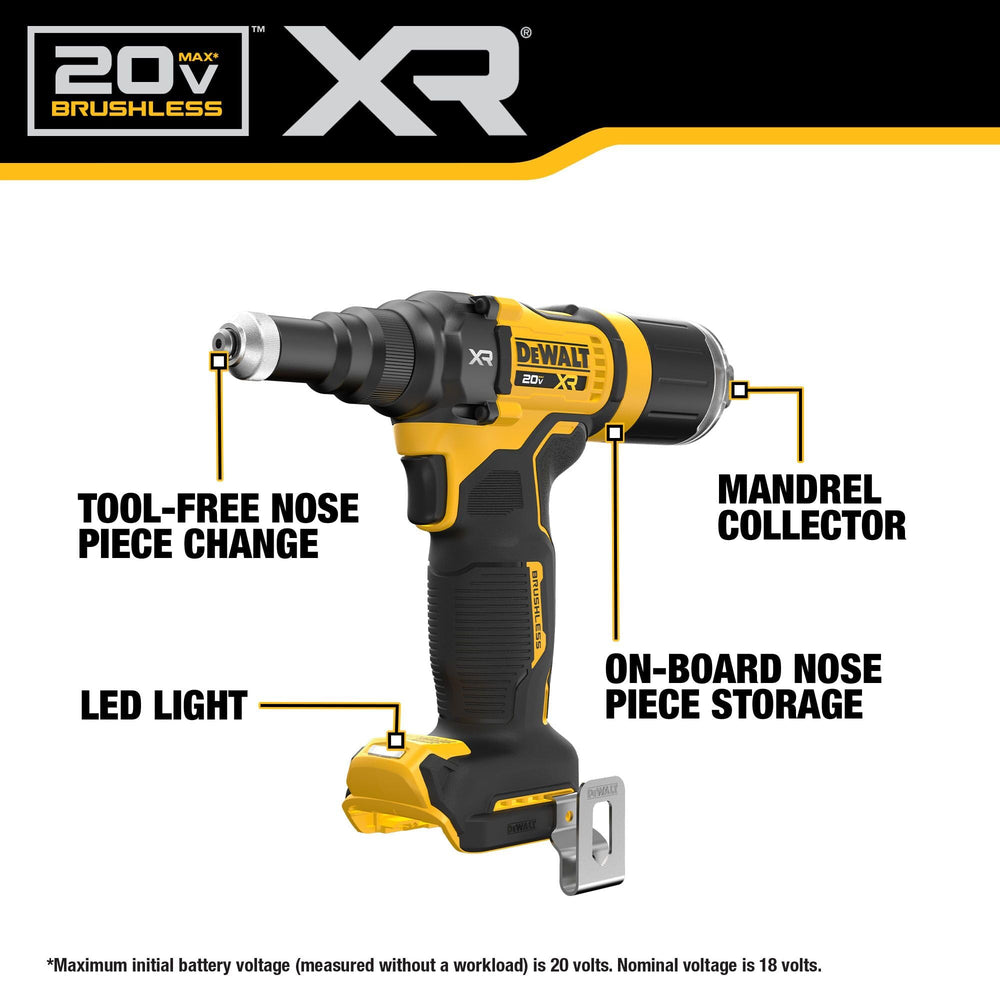 DEWALT LED work light improves visibility in dim spaces
