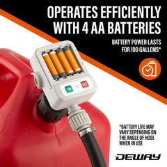 Deway fuel transfer pump 19-inch intake tube ensures steady siphoning