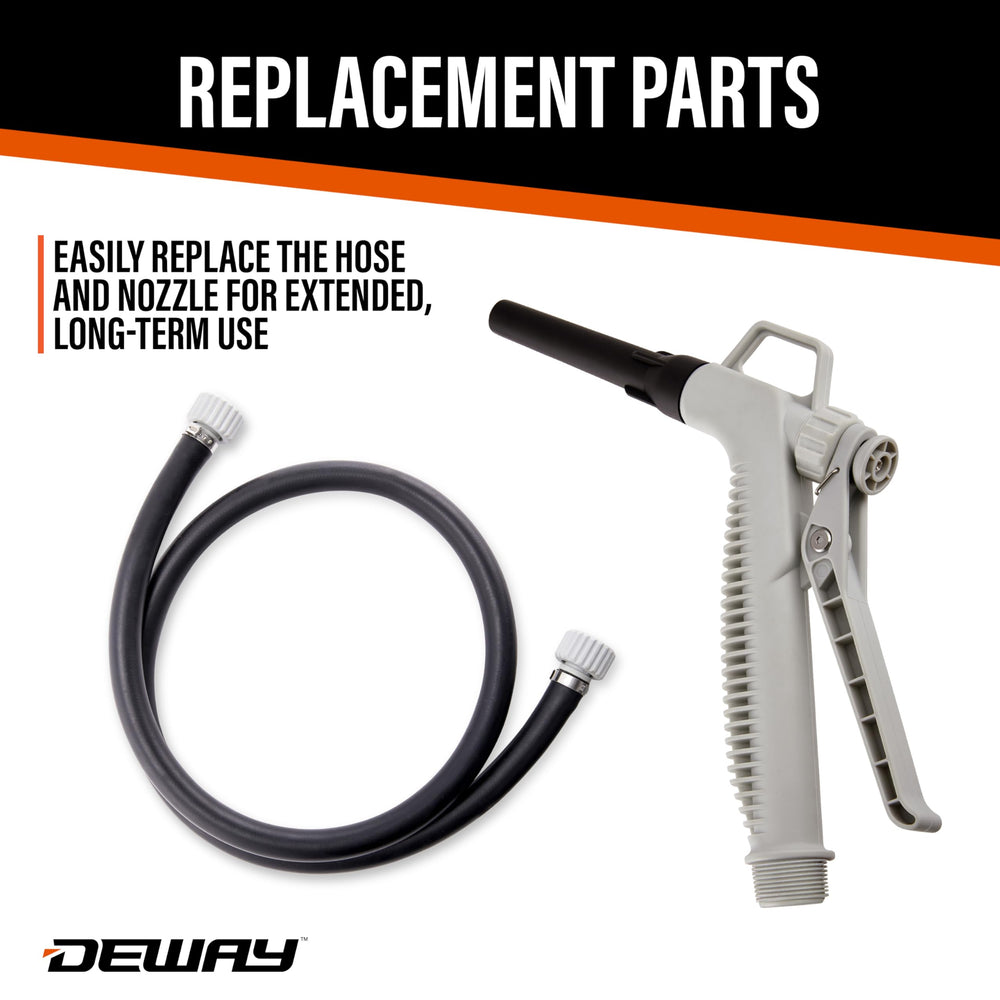Deway fuel transfer pump three adapters for broad can compatibility